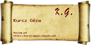 Kurcz Géza névjegykártya