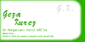 geza kurcz business card